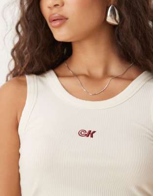 Calvin Klein Jeans Est.1978 Essential Rib Knit Tank Top In White