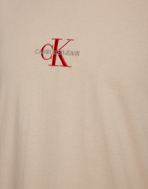 Calvin Klein Jeans - Essential - T-shirt à logo emblématique - Taupe, 4 de 4