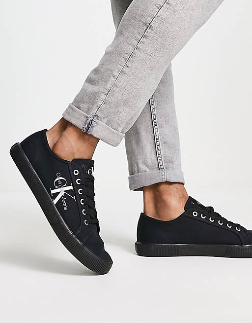 Calvin Klein Jeans essential vulcanised sneakers in black | ASOS