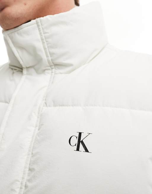 Calvin Klein Jeans - Essentials - Doudoune sans manches et sans duvet décontractée - Ivoire, 3 de 4