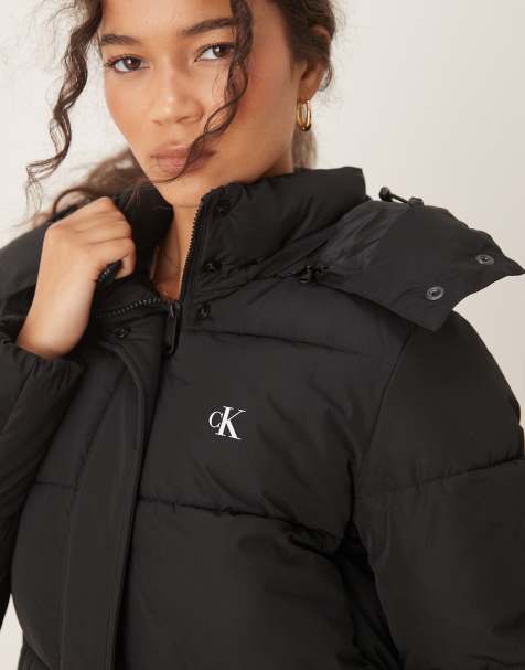 Sawmew Women's Puffer Jacket Short Black Beige Winter Warm