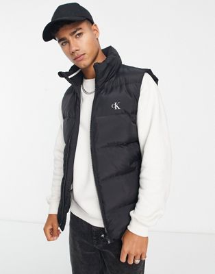 Calvin Klein Jeans essentials logo down puffer vest in black  - ASOS Price Checker