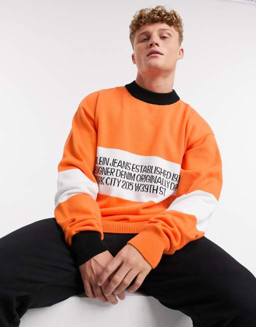 Calvin klein orange jumper hotsell