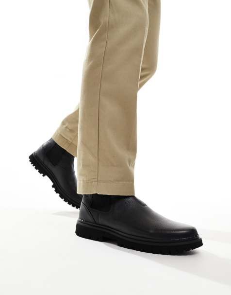 Calvin Klein Jeans – Eva – Chelsea-Stiefel aus Leder in Schwarz mit mittelhohem Schaft - view 1