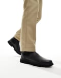 [Calvin Klein Jeans] Calvin Klein Jeans EVA mid leather chelsea boots in black 40 Triple Black