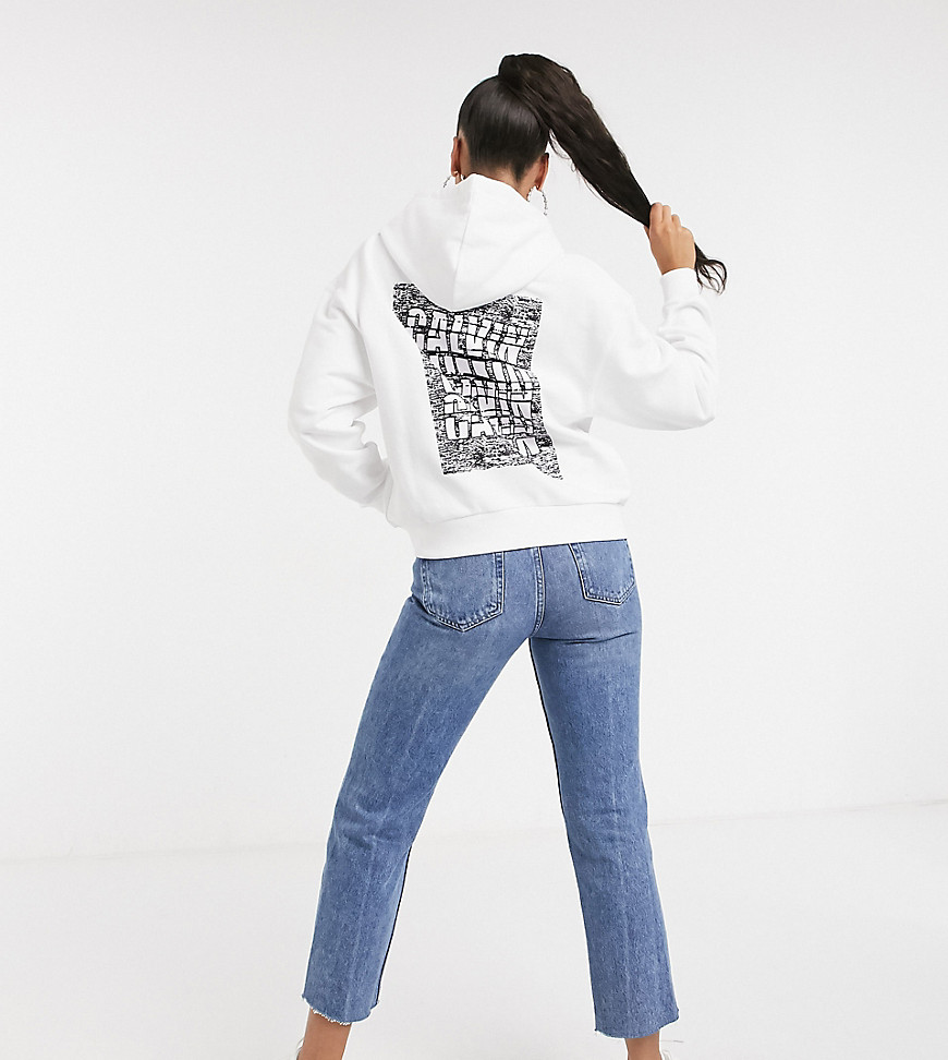Calvin Klein Jeans - Exclusief bij ASOS - Hoodie met logo op de achterkant in wit