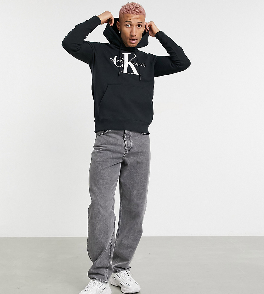 Calvin Klein Jeans - Exclusief bij ASOS - Hoodie met monogram-icoon in zwart