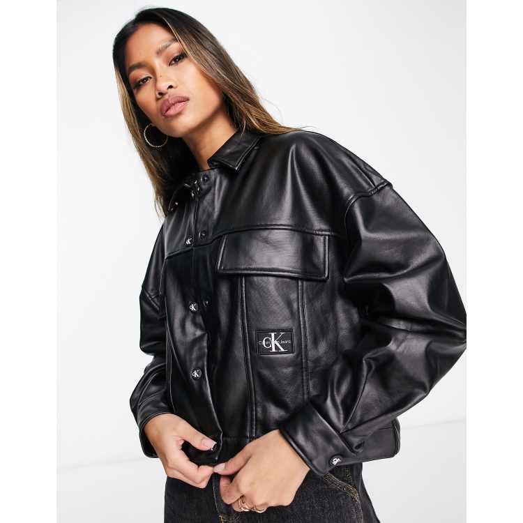 Calvin klein cheap leather shirt