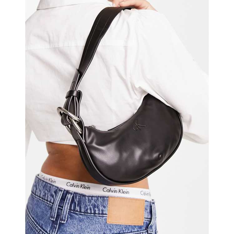 Calvin Klein Logo-Print Faux-Leather Crossbody Bag