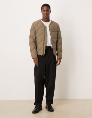 Calvin Klein Jeans feather weight padded jacket in khaki