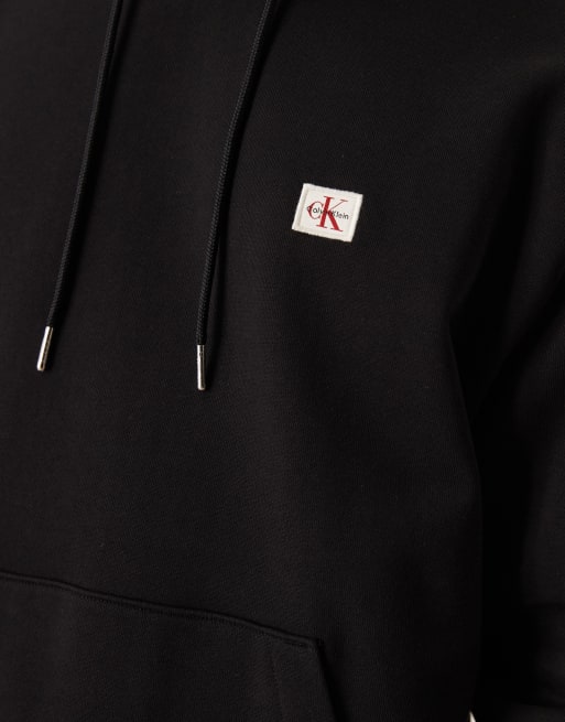 Calvin Klein Jeans - Felpa verde oliva con cappuccio e logo applicato , 5 di 5