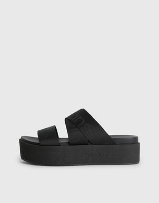 Calvin Klein Jeans flatform sandals in black