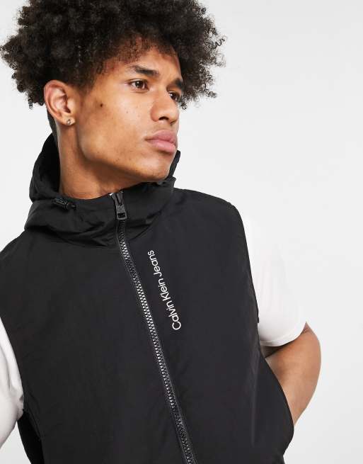 Calvin Klein Jeans – Fleece-Weste aus Nylon-Mix in Schwarz, 3 von 4