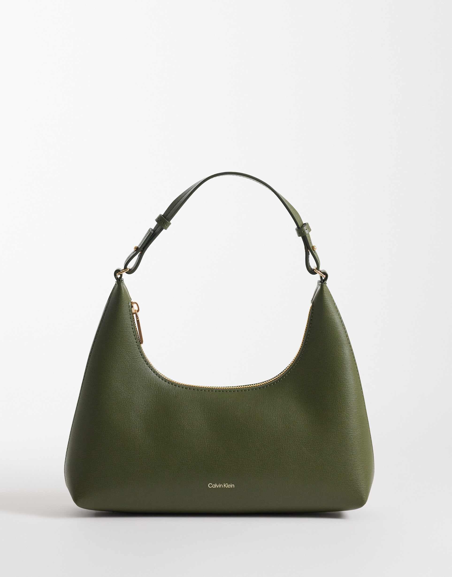 calvin klein jeans foil logo convertible shoulder bag in khaki green