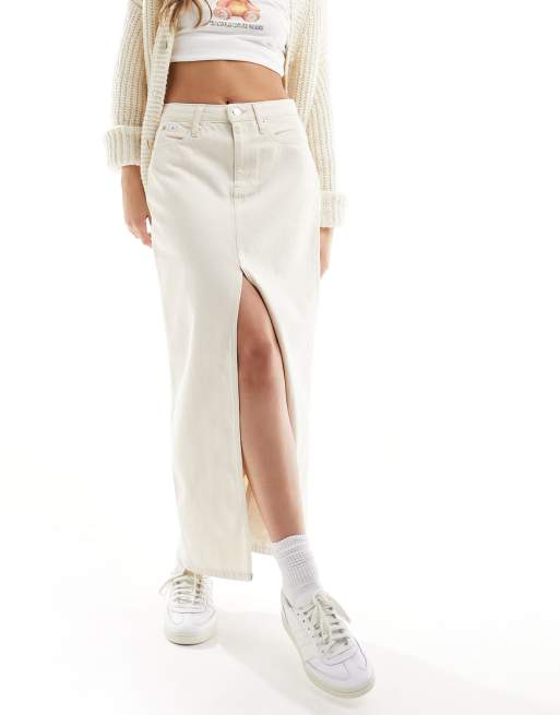 Calvin klein shop white denim skirt