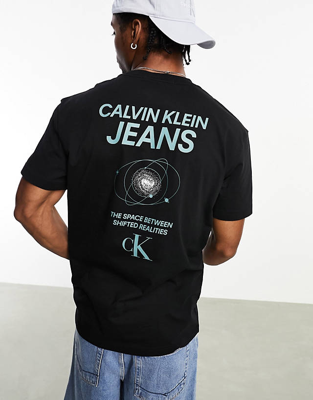 Calvin Klein Jeans - future galaxy back graphic t-shirt in black