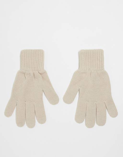 Calvin Klein Jeans - Gebreide handschoenen met logo in crème, 3 van 3