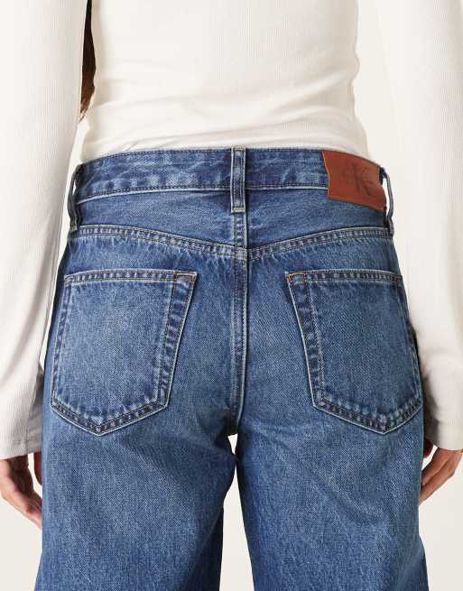 Calvin Klein Jeans – Gerade geschnittene 90er-Jeans in verwaschenem Mittelblau, 5 von 5