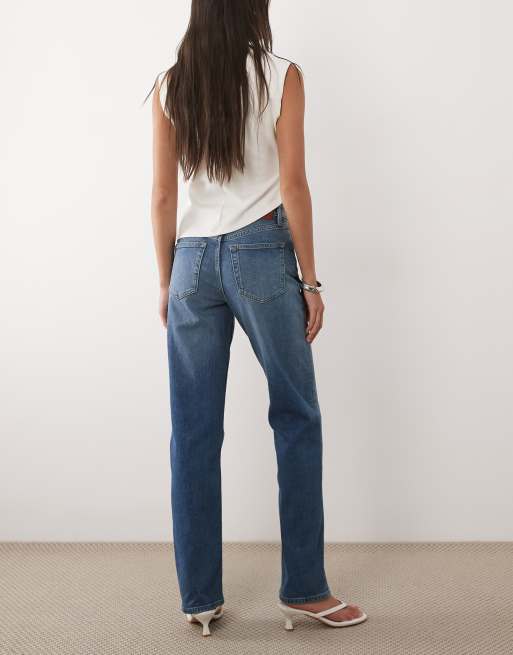Calvin Klein Jeans – Gerade geschnittene Jeans in mittelblauer Vintage-Waschung mit hohem Bund, 3 von 5