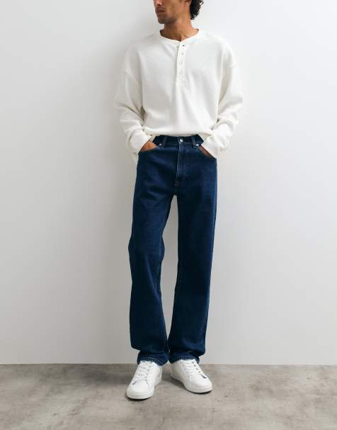 Calvin Klein Jeans gerade Jeans mit normalem Bein in Dunkelblau - view 1