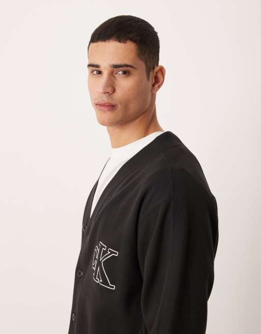 Calvin Klein Jeans - Geribbeld vest met logo in zwart, 4 van 5