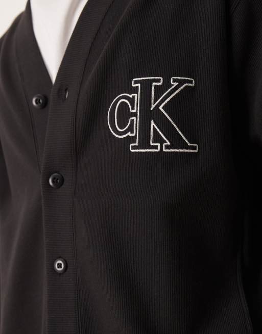 Calvin Klein Jeans - Geribbeld vest met logo in zwart, 5 van 5