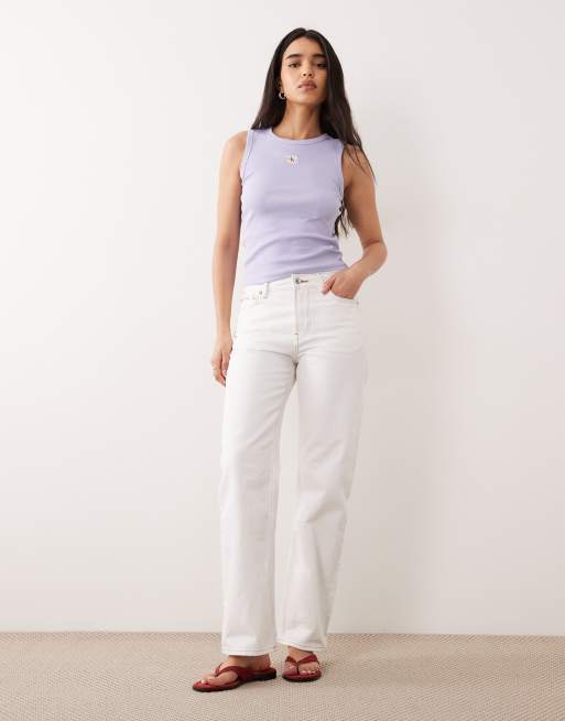 Calvin Klein Jeans – Geripptes Tanktop in Himmelblau, 3 von 4