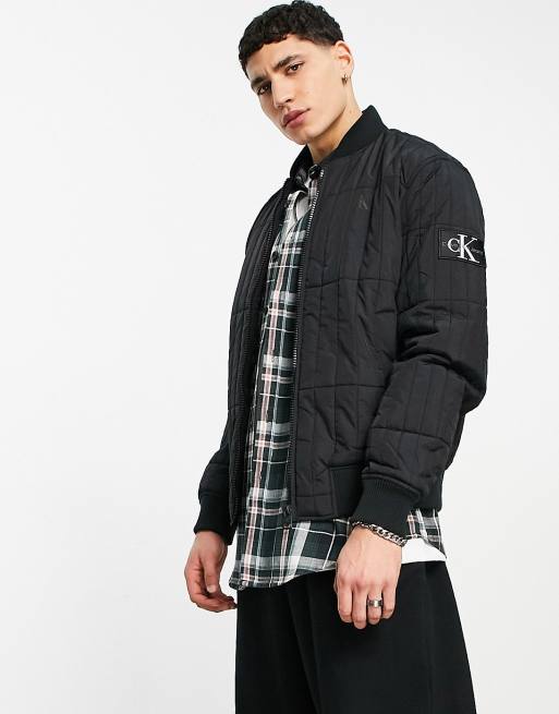 Calvin Klein Jeans – Gesteppte, gefütterte Jacke in Schwarz