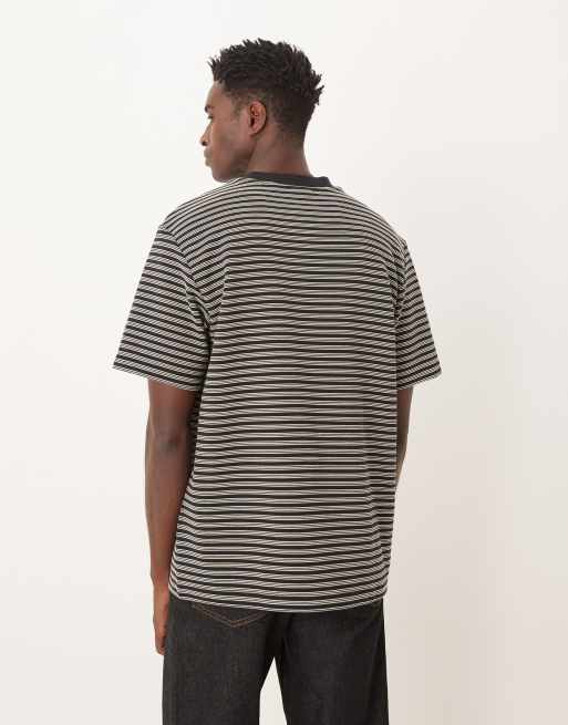 Calvin Klein Jeans - Gestreept T-shirt in gebroken wit en zwart, 3 van 5