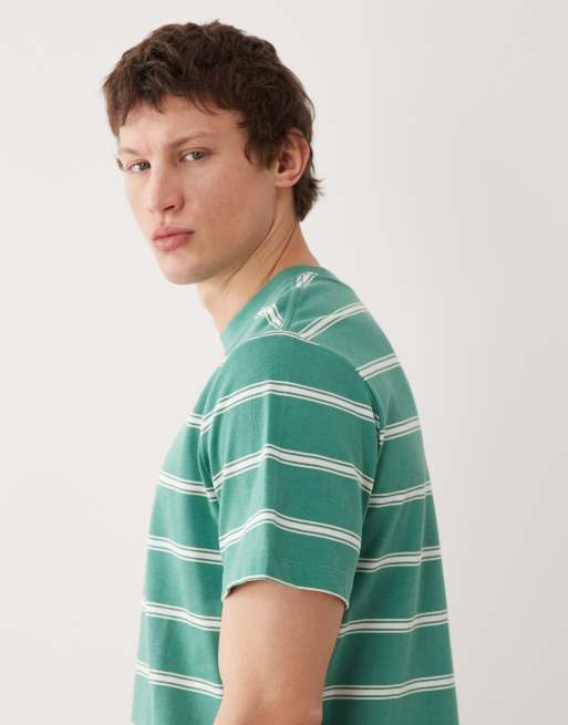 Calvin Klein Jeans – Gestreiftes Relaxed-Fit-T-Shirt in Grün, 4 von 5