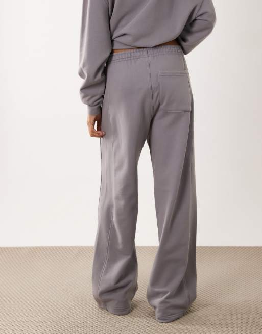 Calvin Klein Jeans geweven label terry broek co-ord in lila grijs, 3 van 5