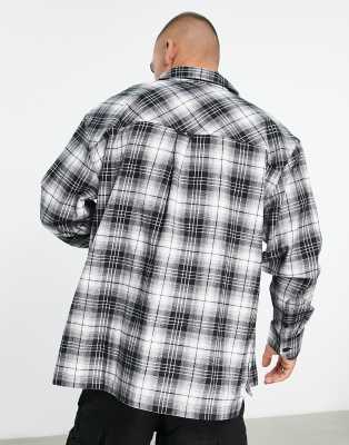 Giacca a quadri nera e bianca con tasca a contrasto-Nero - Calvin Klein Jeans Camicia donna  - immagine3