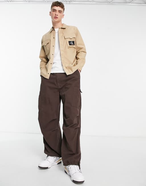 Calvin Klein Jeans - Giacca cargo multitasche comoda beige, 2 di 4