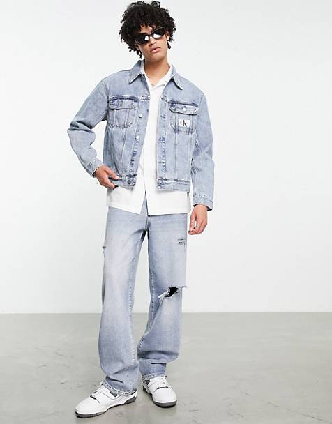 Giacca di jeans lavaggio chiaro blu Asos Uomo Abbigliamento Cappotti e giubbotti Giacche Giacche di jeans 