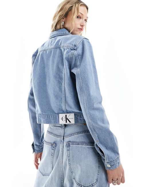 Calvin Klein Jeans - Giacca di jeans corta anni '90 lavaggio chiaro, 2 di 4