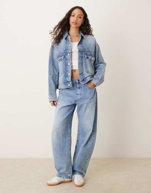 Calvin Klein Jeans - Giacca di jeans lavaggio blu chiaro con stampa a schizzi, 2 di 4