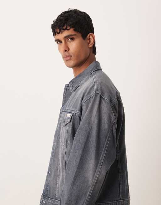Calvin Klein Jeans - Giacca di jeans trucker lavaggio blu scuro in coordinato, 3 di 5