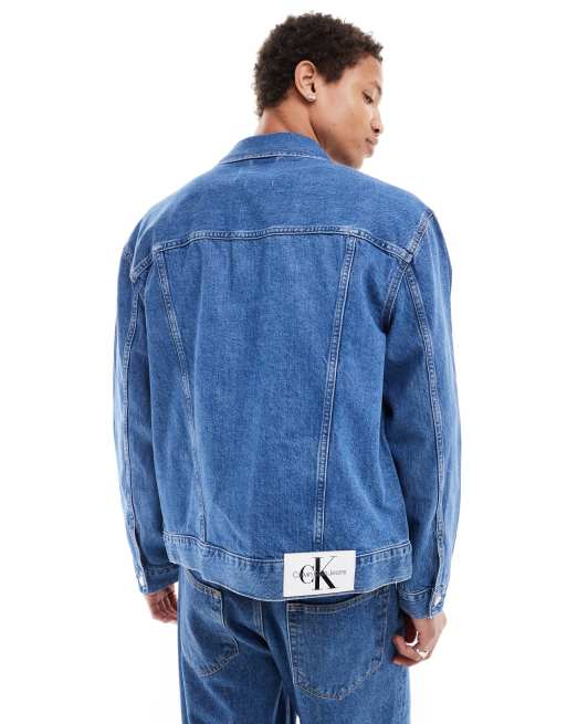 Calvin Klein Jeans - Giacca di jeans unisex anni '90 blu, 3 di 4