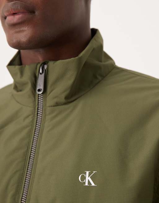 Calvin Klein Jeans - Giacca harrington imbottita in tessuto ripstop kaki, 5 di 5