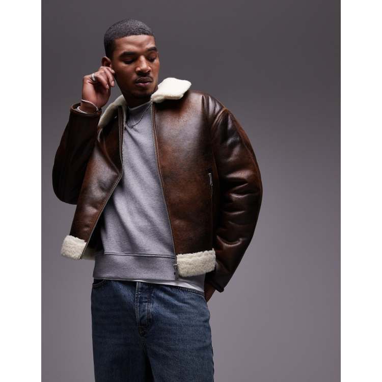 Calvin Klein Jeans Giubbotto stile aviatore in pelle sintetica