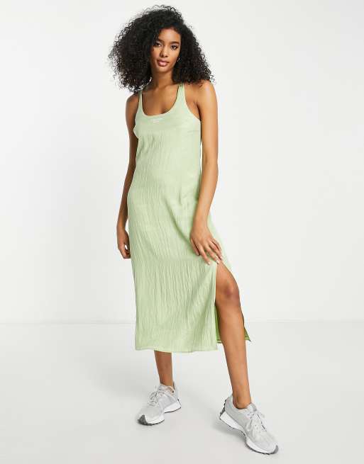 Calvin Klein Jeans glazed fabric maxi dress in green