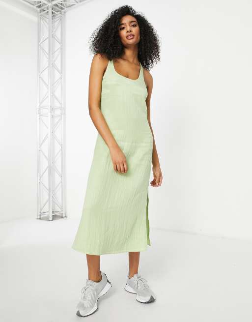 Calvin Klein Jeans glazed fabric maxi dress in green