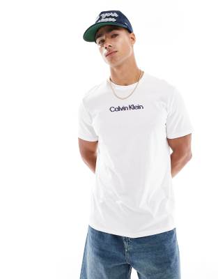 Calvin Klein Jeans Est.1978 Glitched Logo T-shirt In White