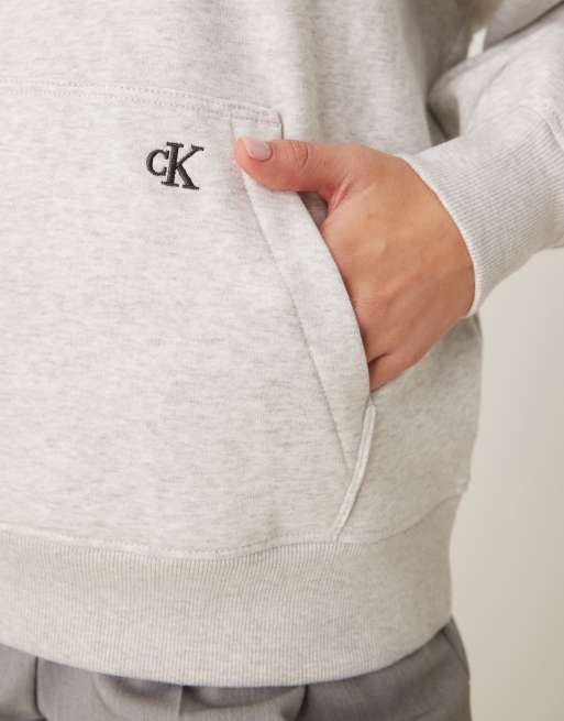 Calvin Klein Jeans - Grå afslappet hættetrøje med print på ryggen, 3 af 4
