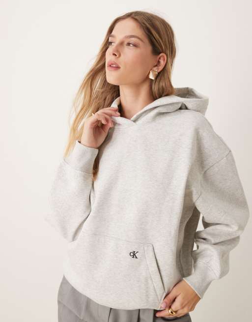 Calvin Klein Jeans - Grå afslappet hættetrøje med print på ryggen, 4 af 4
