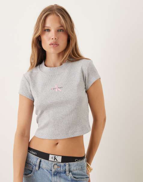 Calvin Klein Jeans - Grå baby-T-shirt med monogramlogo - view 1