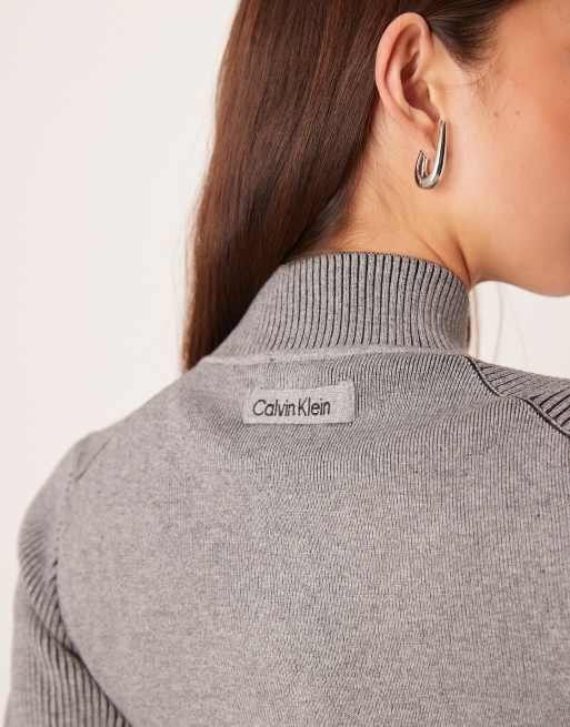 Calvin Klein Jeans – Grå, ribbad kofta, 3 av 4