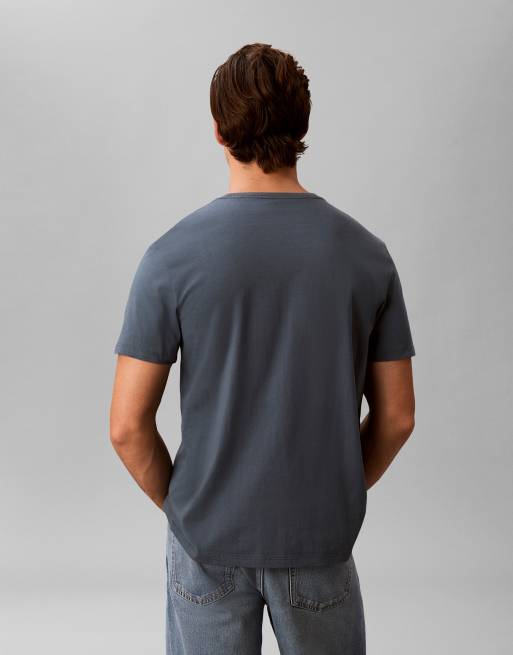 Calvin Klein Jeans - Grå t-shirt med logo på brystet, 3 af 4