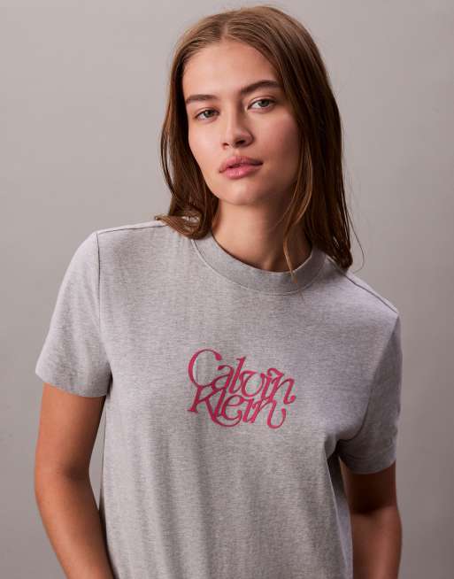 Calvin Klein Jeans - Grå T-shirt med tekstprint, 2 af 4