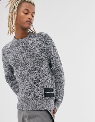 Calvin Klein Jeans – Grå tröja i regular fit med logga